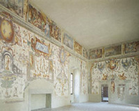 Affreschi del Castello di Torrechiara con l'immagine del Castello di Castrignano